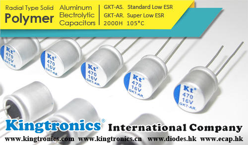 Kingtronics Radial Type Polymer Aluminum Solid Electrolytic Capacitors